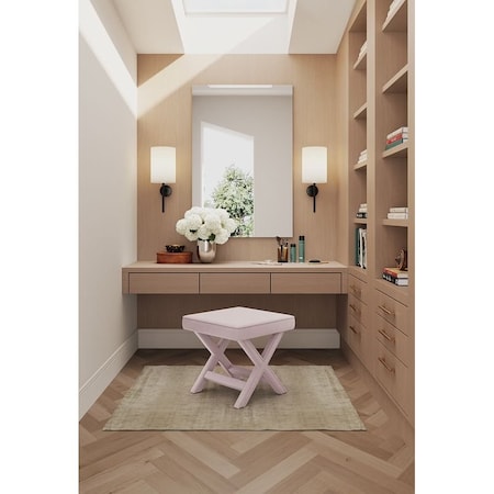 Manhattan Comfort Abigail Single Ottoman Bench in Pink OT004-PK